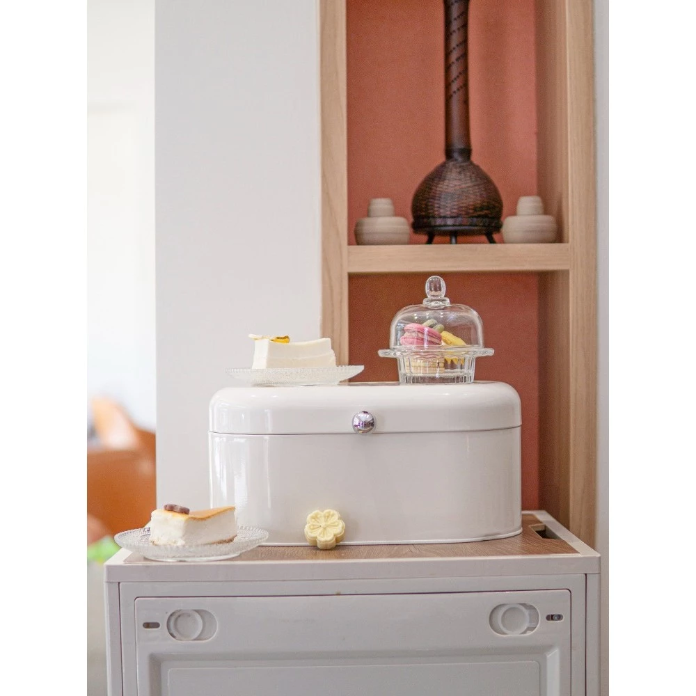 Porta Pão de Metal Perolado Com Alta Vedação e Super Moderno